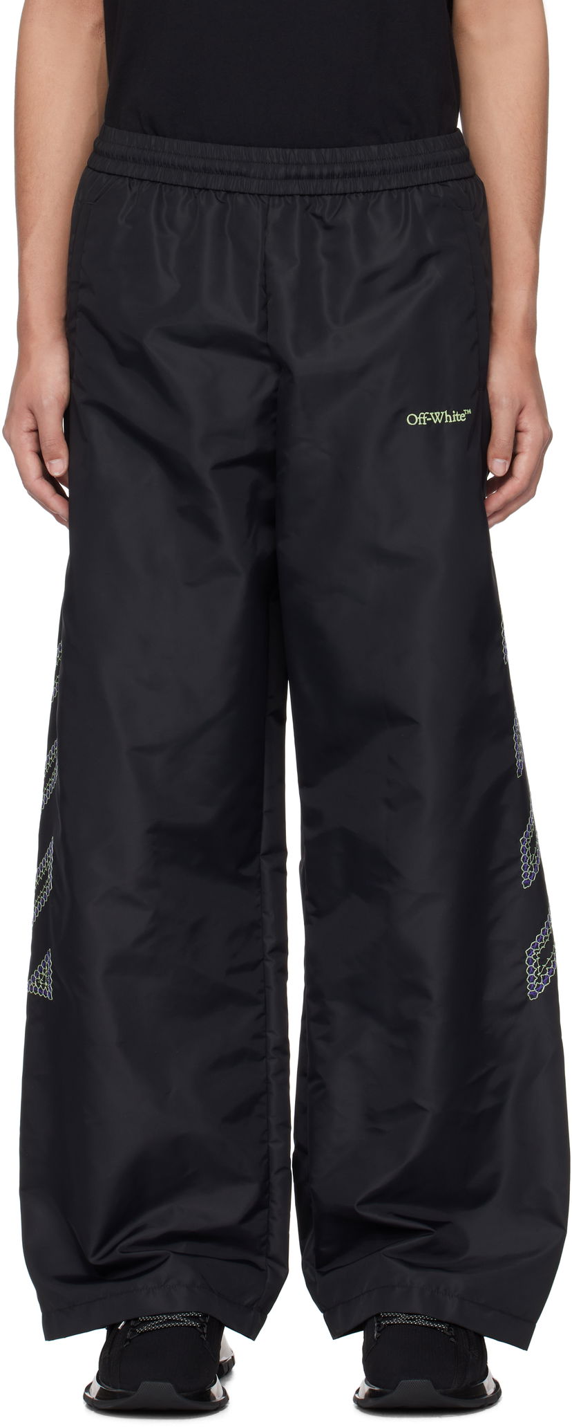 Trenirka Off-White Diag Outl Nylon Faille Track Pants Crna | OMCJ038S25FAB0011050