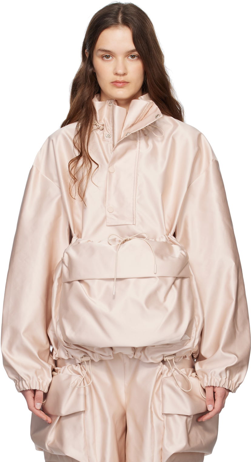 Vjetrovka Simone Rocha Simone Rocha Drawstring Cargo Flap Pocket Jacket Ružičasta | 6117 1221
