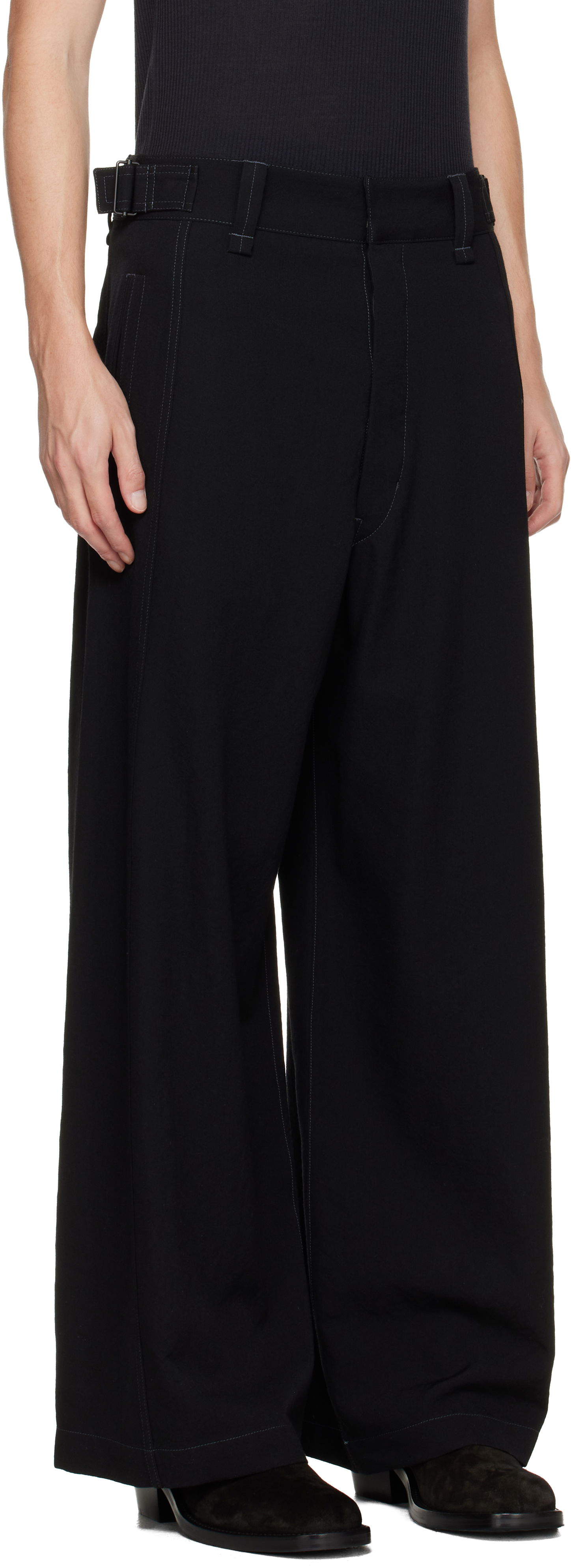 Hlače LEMAIRE LEMAIRE Maxi Utility Trousers Crna | PA1249 LF1457, 1