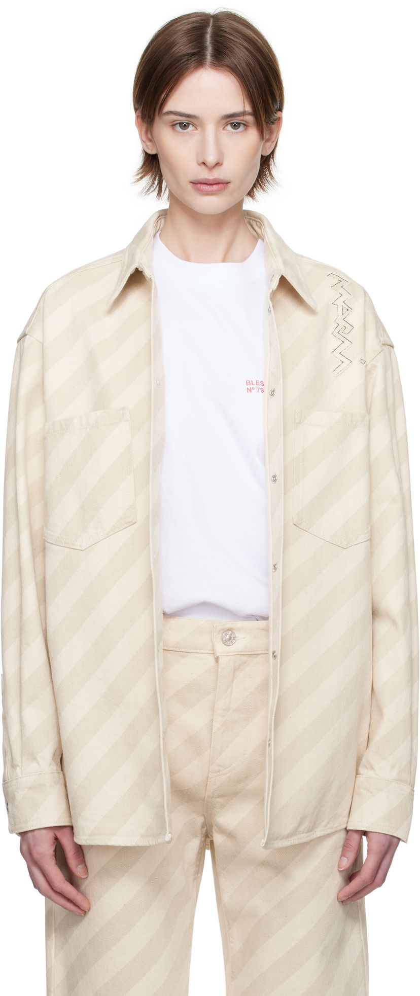 Košulja Marni Marni Boxy Denim Shirt Bež | CAJD0601S0 USCX37