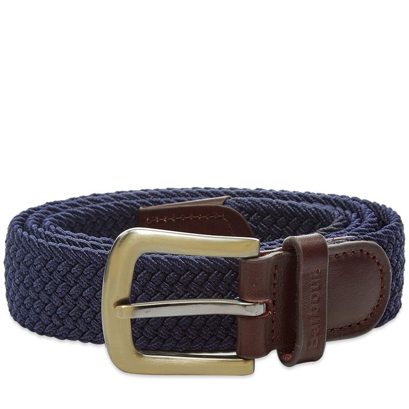 Pojasevi Barbour Barbour Stretch Webbing Leather Belt Tamnoplava | MAC0038NY31