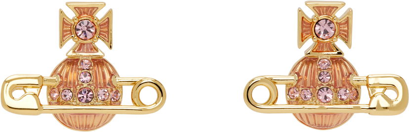 Naušnice Vivienne Westwood Vivienne Westwood Kitty Orb Safety Pin Earrings Ružičasta | 6201033P-02R850-