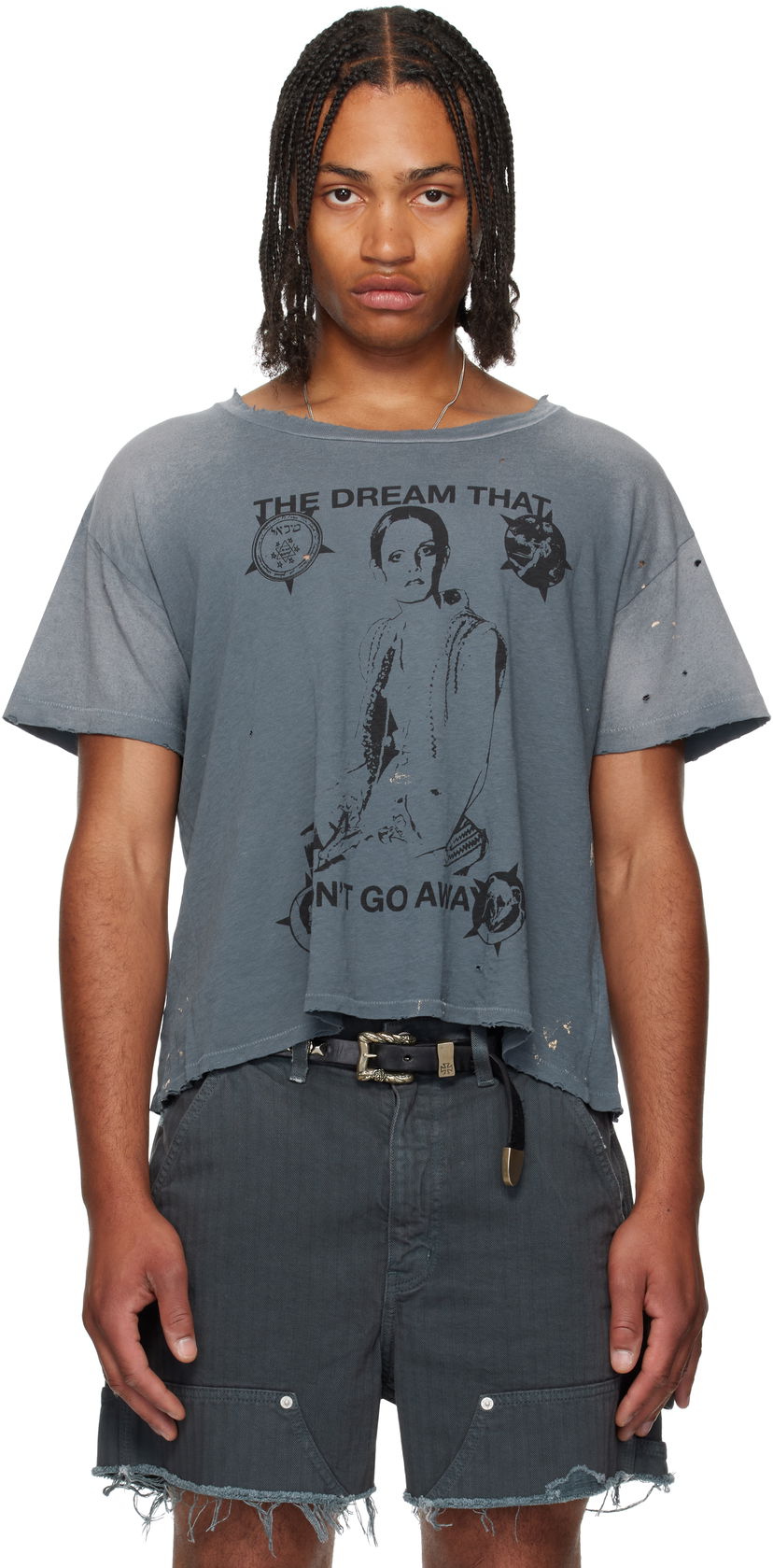 Majica kratkih rukava Enfants Riches Déprimés Enfants Riches Déprimés 'Dream That Won't Go Away' Distressed Graphic T-Shirt Siva | 010-819