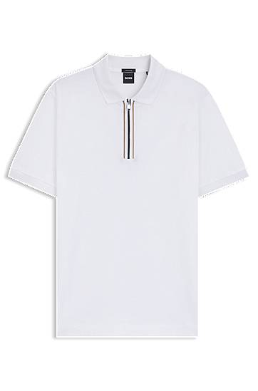 Polo majica BOSS Polo Shirt with Zip Placket Bijela | 50543880