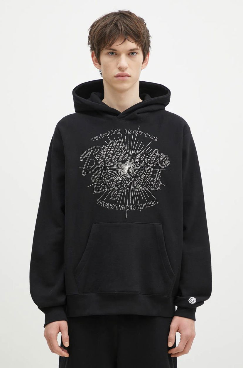 Dukserice BILLIONAIRE BOYS CLUB Script Logo Chainstitch Popover Hoodie Crna | B24448