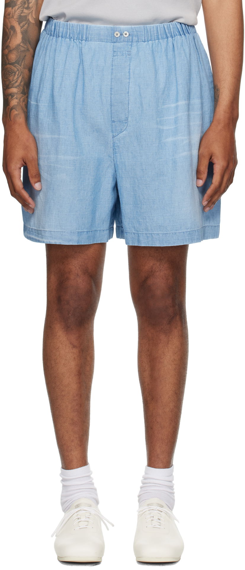 Kratke hlače Acne Studios Acne Studios Stamp Shorts Plava | BE0183-