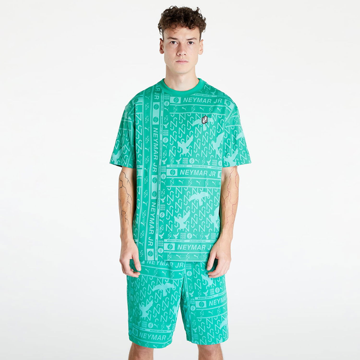 Majica kratkih rukava Puma Neymar Jr x Jacquard Tee Zelena | 535730 82, 0