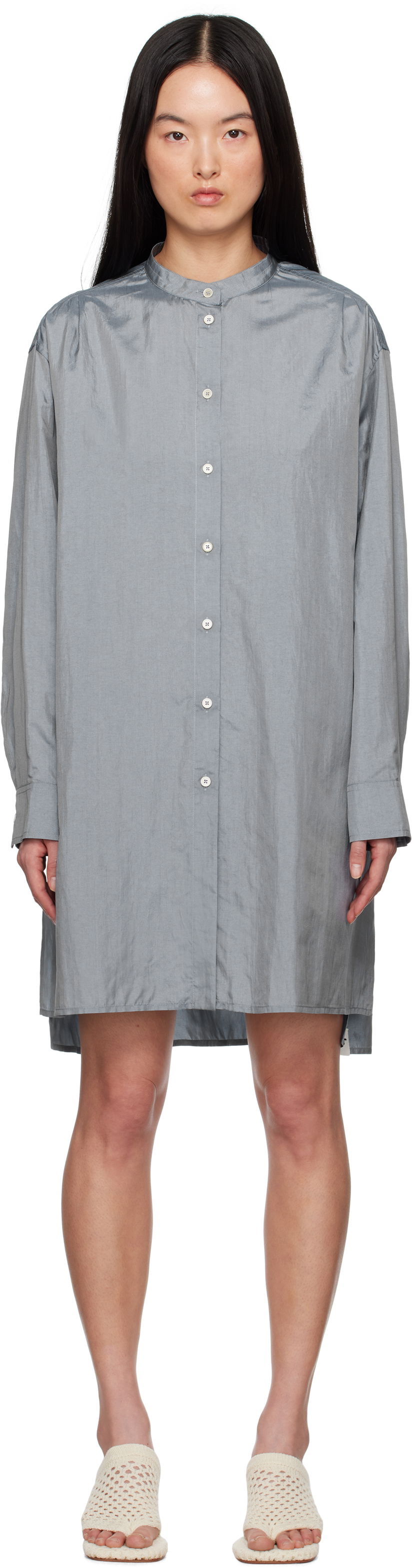 Haljina Jil Sander Jil Sander Band Collar Minidress Siva | J40DL0159_J70003