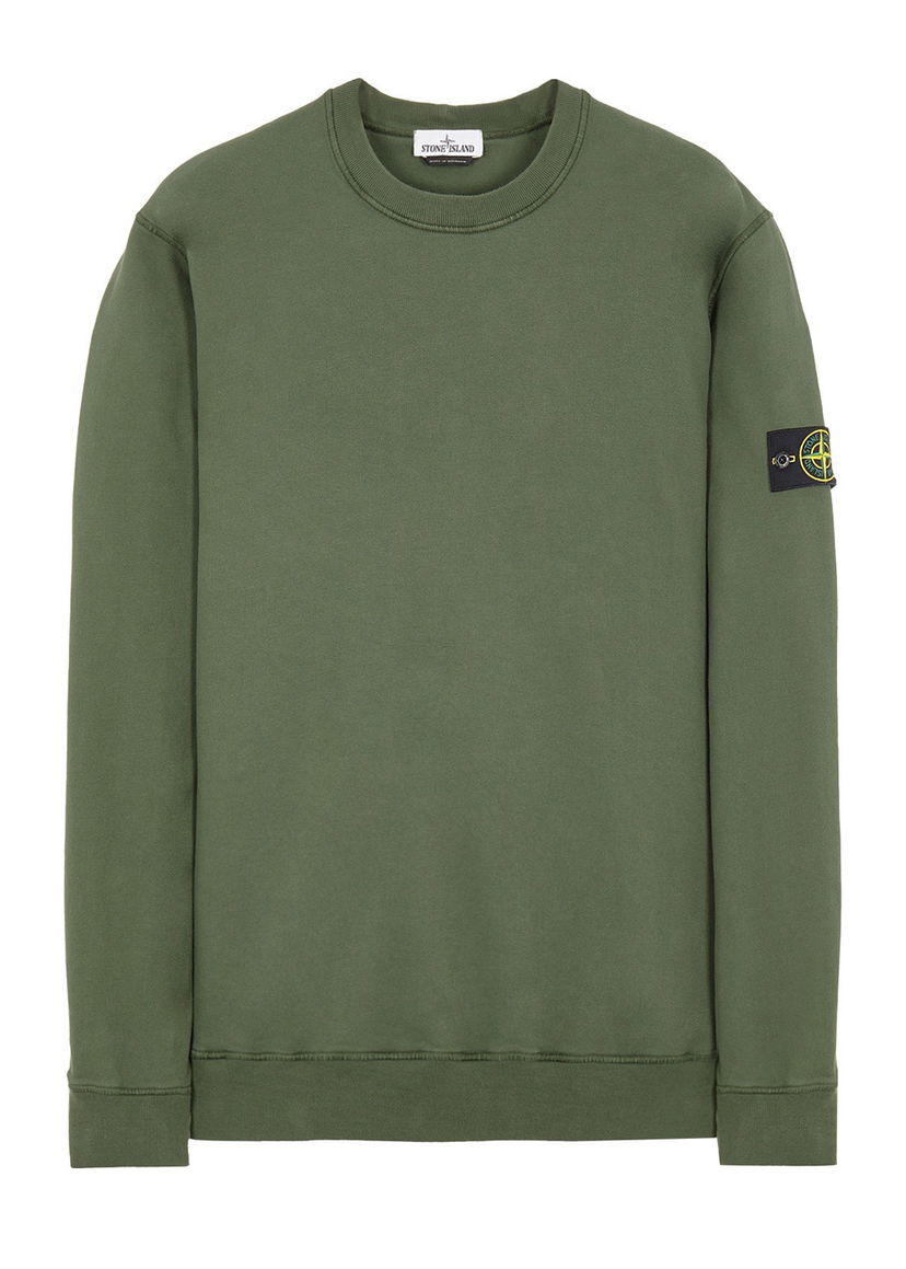 Džemper Stone Island Brushed Cotton Fleece Crewneck Zelena | 751563020v0055-9382