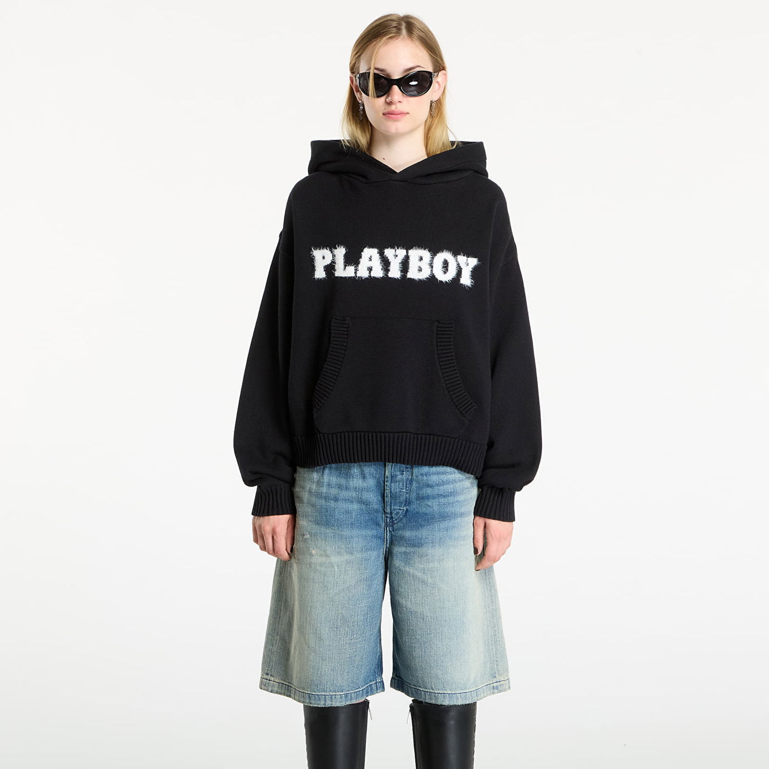 Dukserice Footshop Playboy x FTSHP Sweater Hoodie UNISEX Black Crna | FTSHP_516, 1