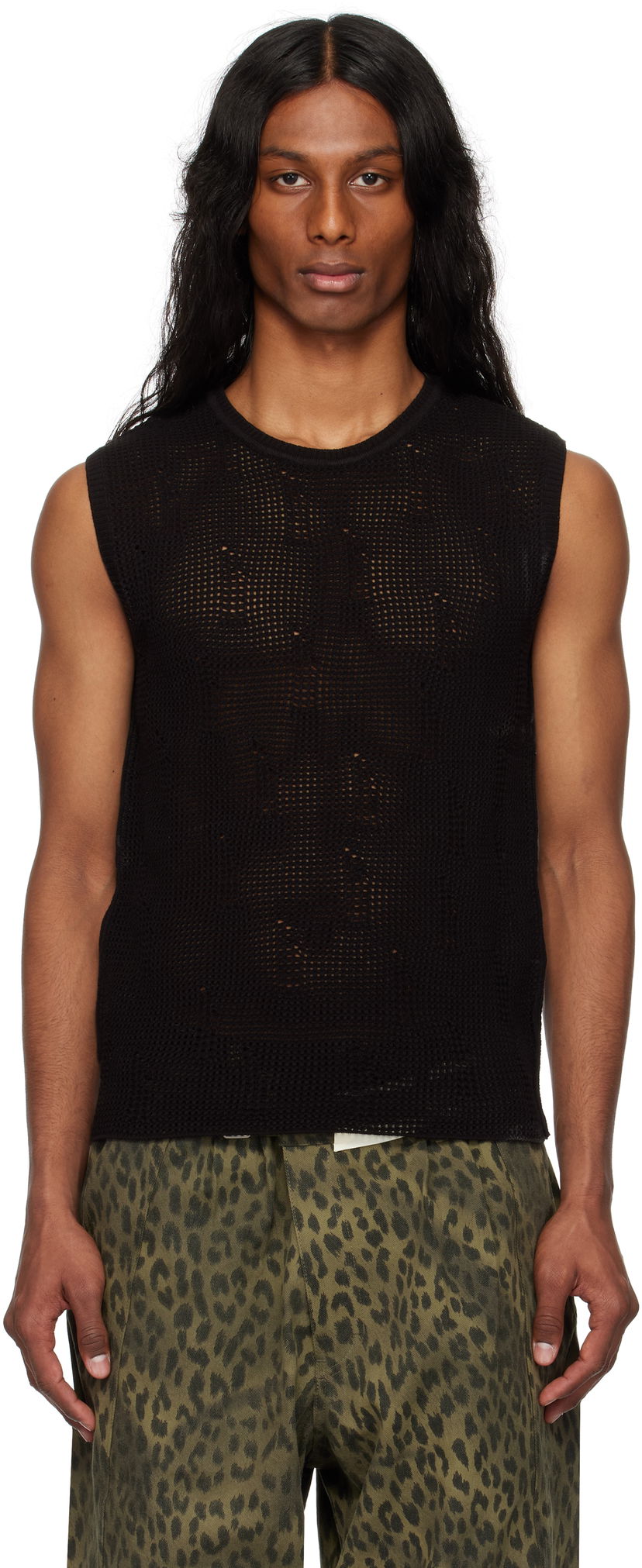 Majica bez rukava Andersson Bell Andersson Bell Net Damaged Sleeveless Tank Top Crna | atb1328m