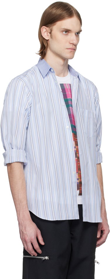Košulja Comme des Garçons Comme des Garçons Yarn Dyed Cotton Stripe Poplin Shirt Plava | FZ-B402-051, 1