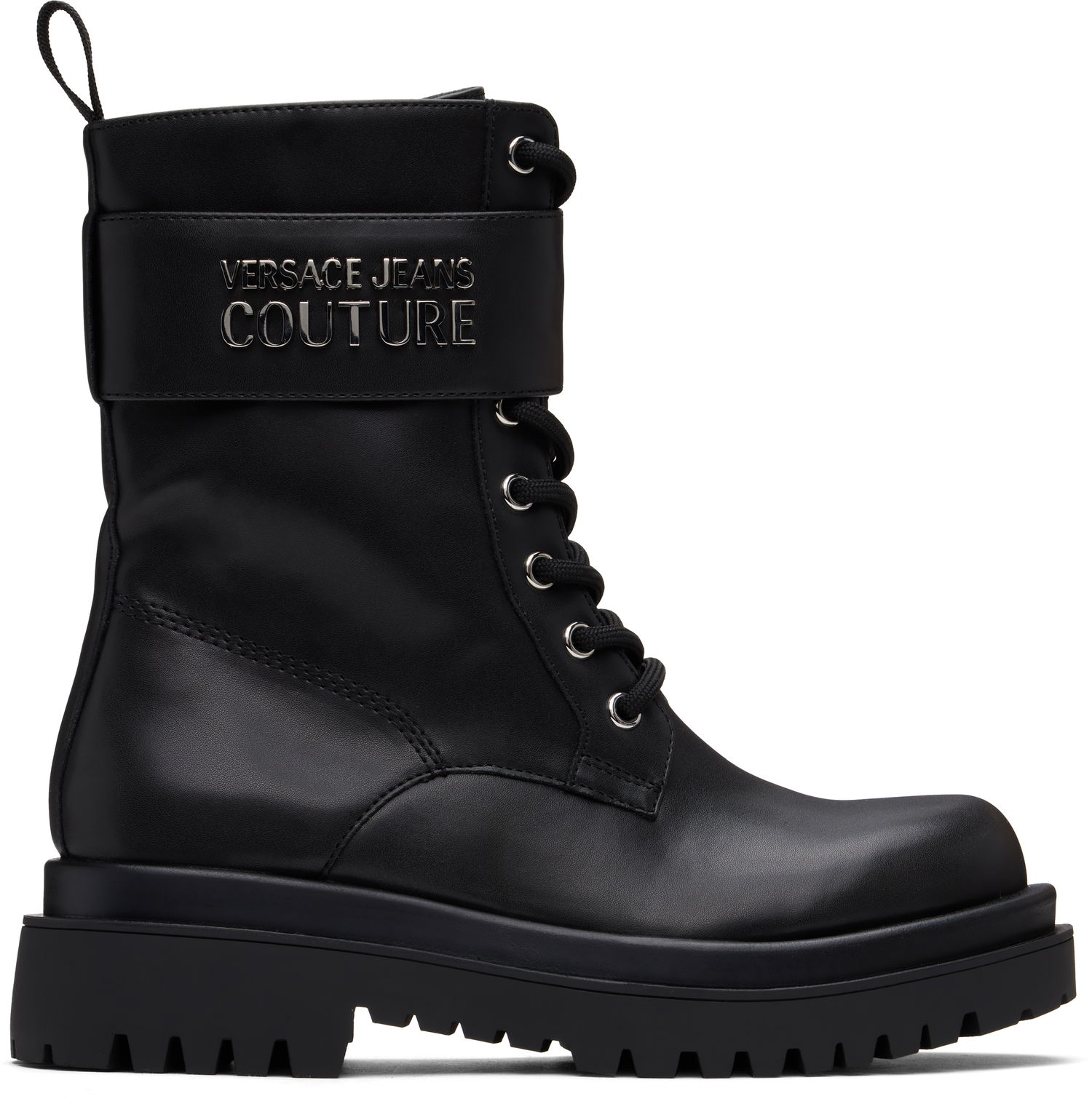Tenisice i cipele Versace Black Leather Logo Drew Boots Crna | E77VA3S64_E71570, 0