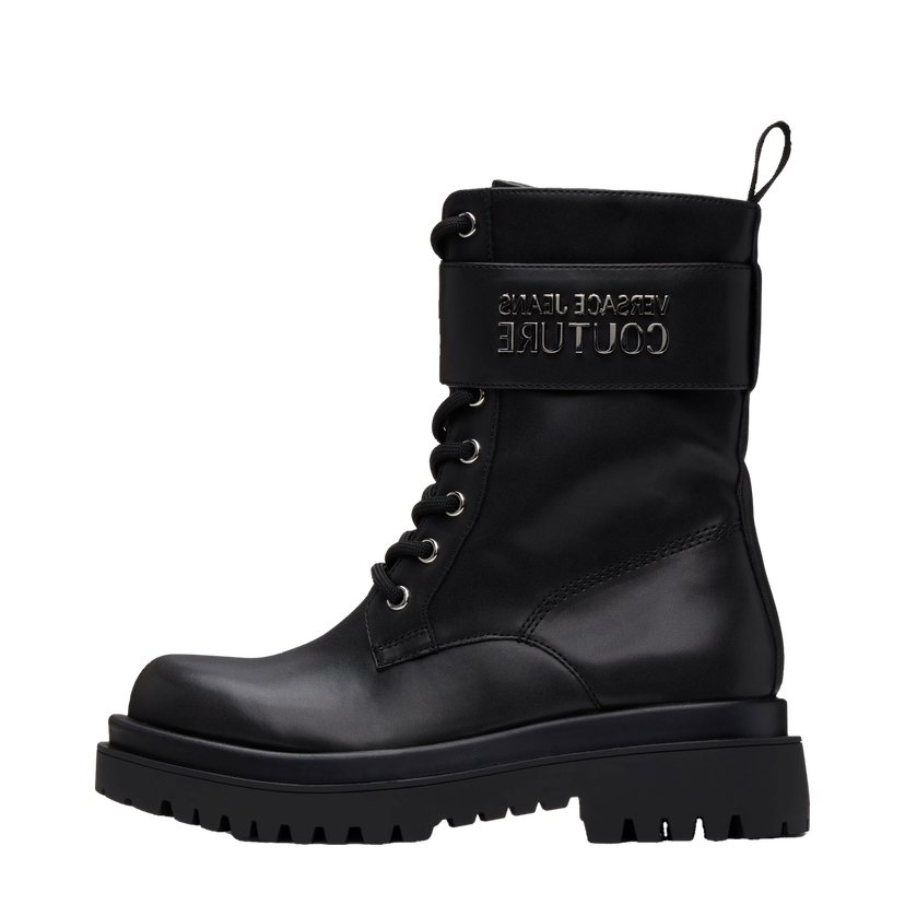 Tenisice i cipele Versace Black Leather Logo Drew Boots Crna | E77VA3S64_E71570