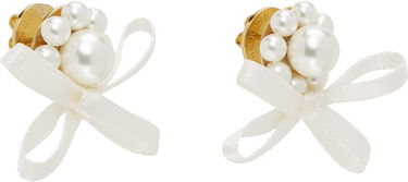 Naušnice Simone Rocha Simone Rocha Petite Bow Daisy Stud Earrings Bijela | ERG552 0904, 1