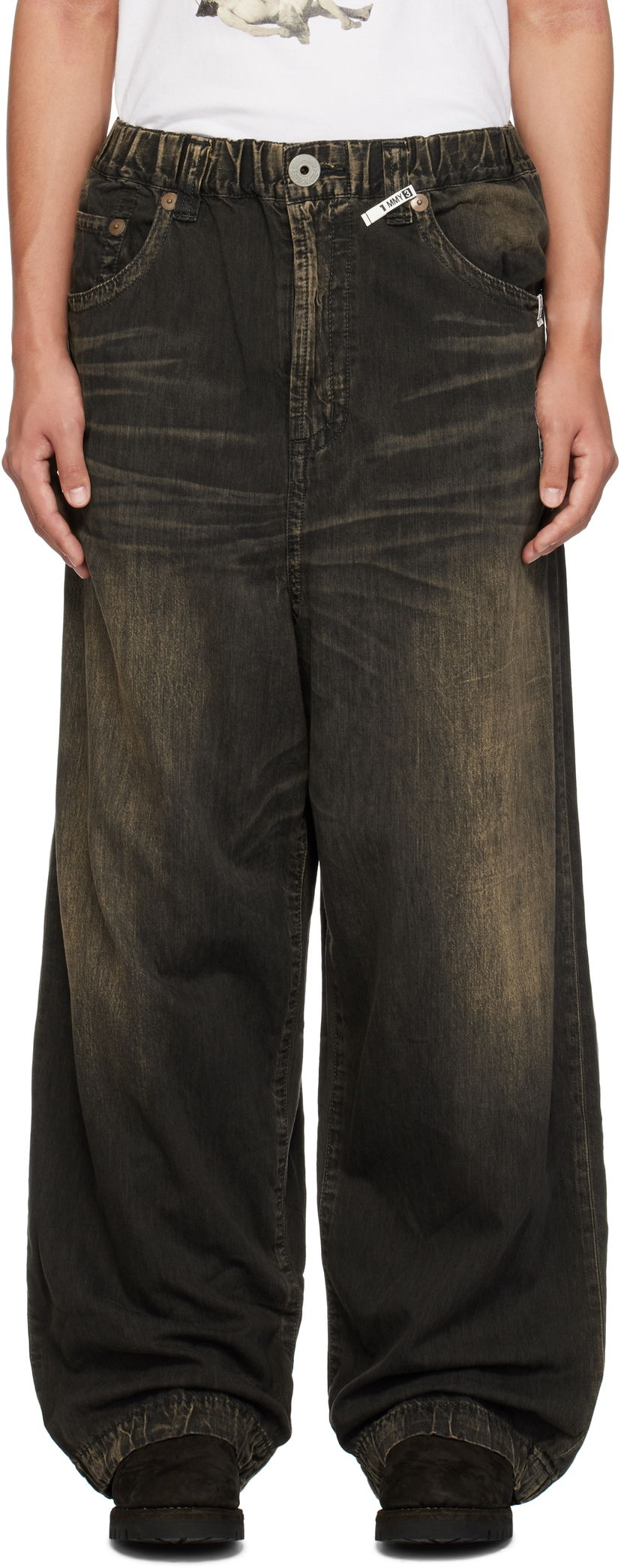 Jeans Maison MIHARA YASUHIRO Light Wide Jeans Crna | J13PT123