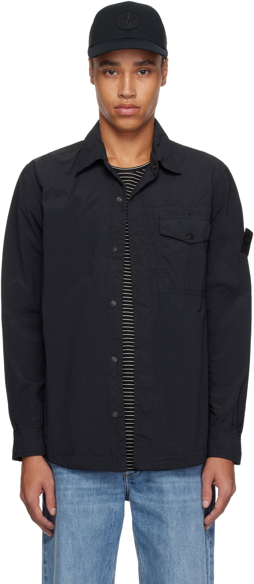 Košulja Stone Island Stone Island Nylon Overshirt Crna | K1S15 1100003 S00F6