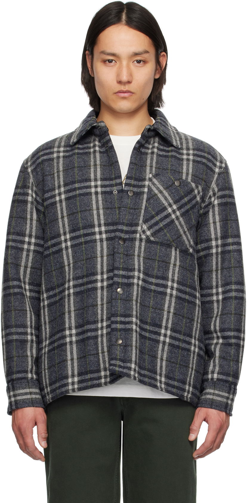 Košulja Burberry Burberry Check Wool Overshirt Plava | 8102224
