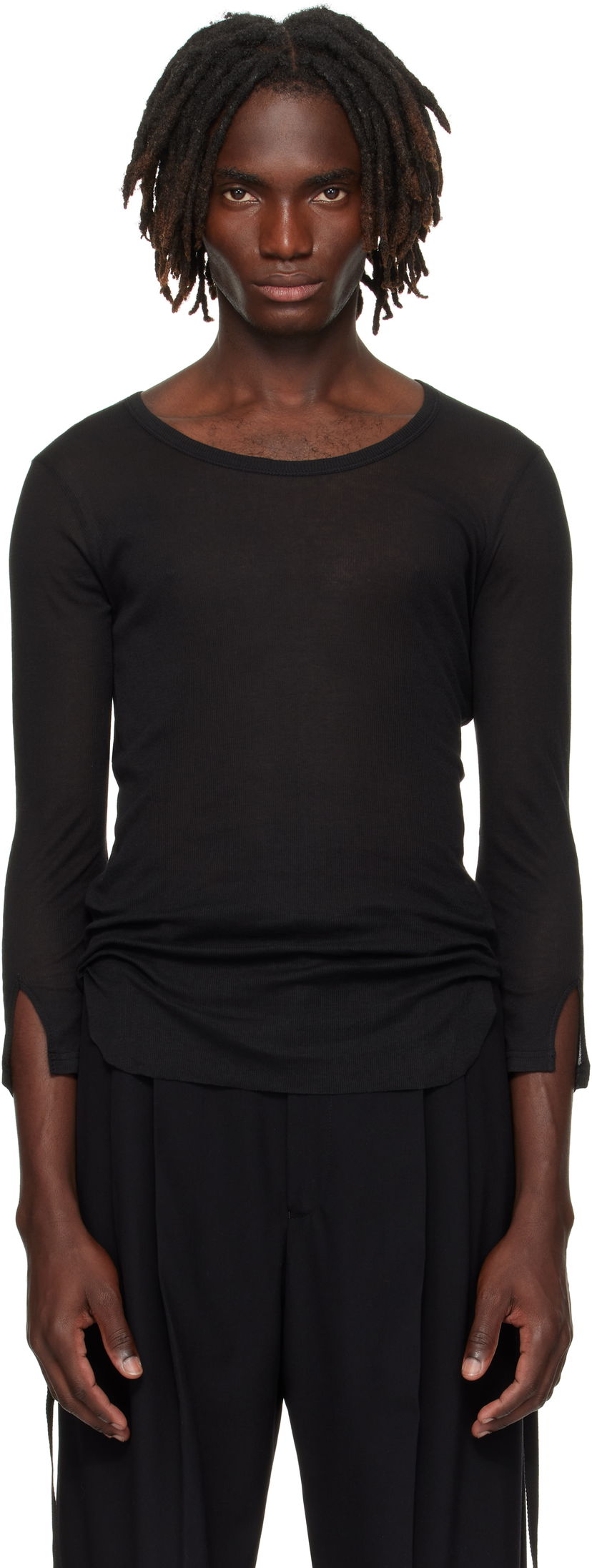 Majica kratkih rukava Ann Demeulemeester Ann Demeulemeester Margon Long Sleeve T-Shirt Crna | B0012875-FA434-099