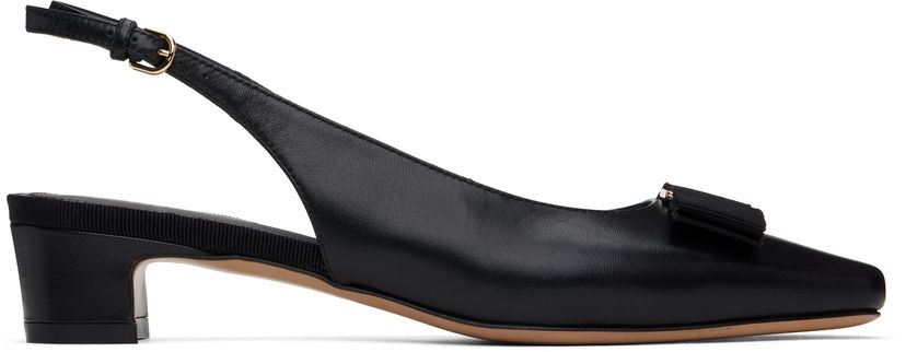 Tenisice i cipele FERRAGAMO Salvatore Ferragamo Iconic Bow Slingback Heels Crna | 781739