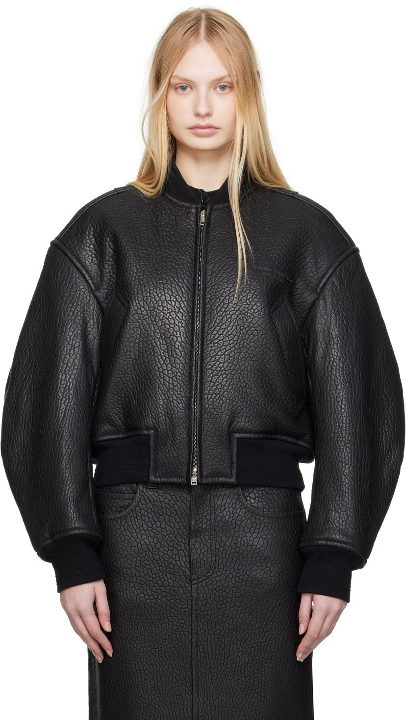 Bomber jakna Alexander Wang Alexander Wang Cropped Leather Bomber Jacket Crna | 1WC1252627