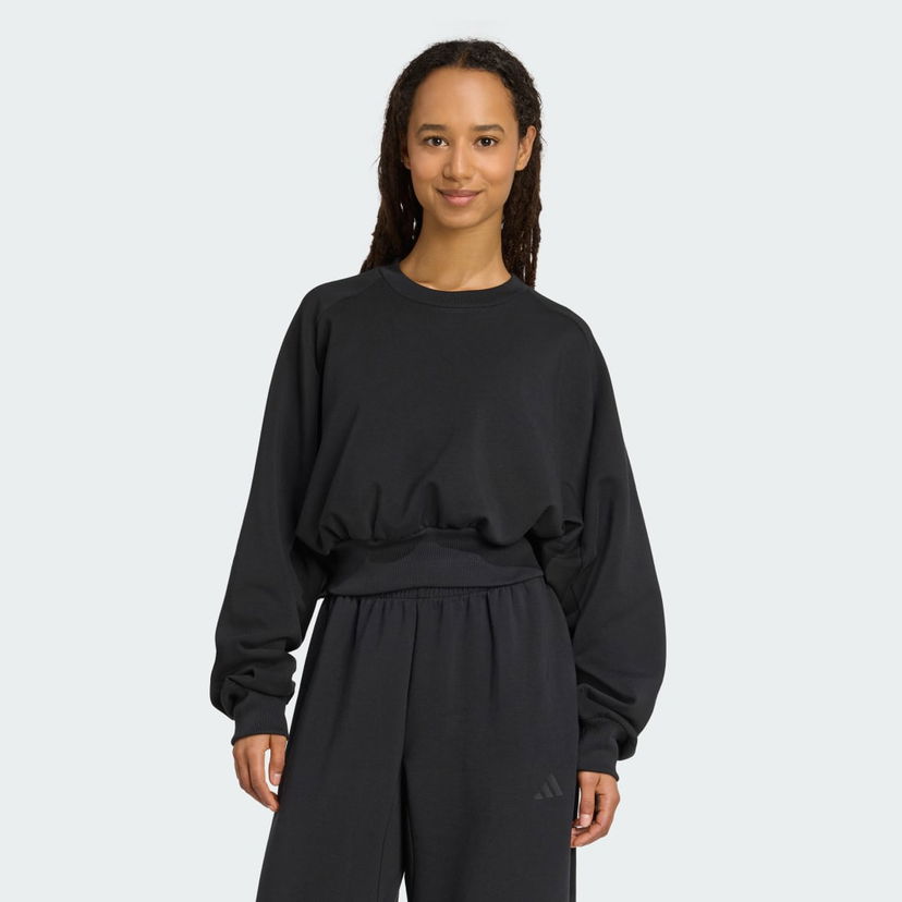Dukserice adidas Performance ALL SZN Soft Lux Cropped Sweatshirt Crna | JM3836