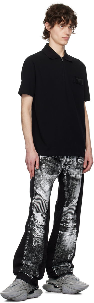 Jeans Balmain Balmain Loose-Fit Biker Print Jeans Crna | EH1ML155DF52, 3