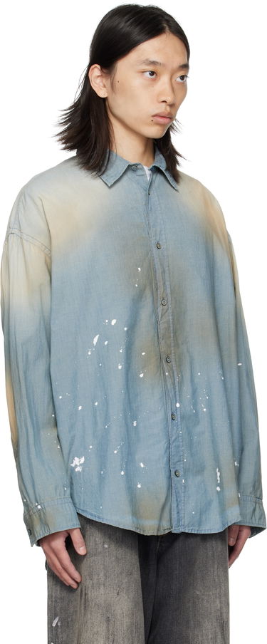 Košulja Acne Studios Acne Studios Paint Splatter Button-Up Shirt Plava | BB0633-, 1