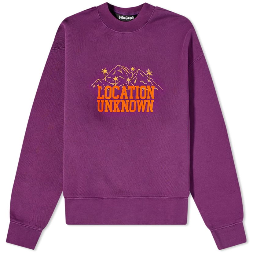 Dukserice Palm Angels Palm Angels Location Unknown Crew Sweat Ljubičasta | PMBA026F21FLE0033720