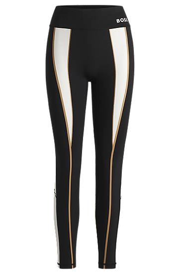 Tajice BOSS BOSS Active Super-Stretch Leggings with Contrast Details Crna | 50540207