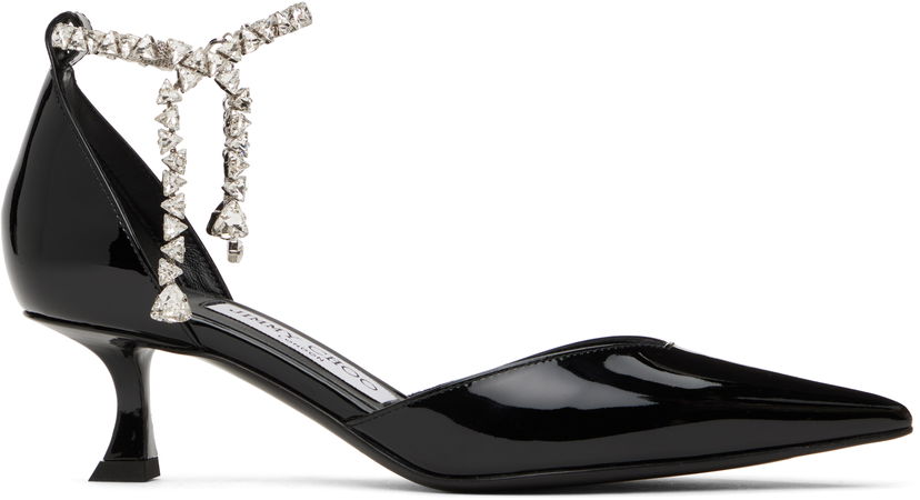 Tenisice i cipele Jimmy Choo Jimmy Choo Stevie 50 Crystal Embellished Patent Leather Heels Crna | STEVIE 50