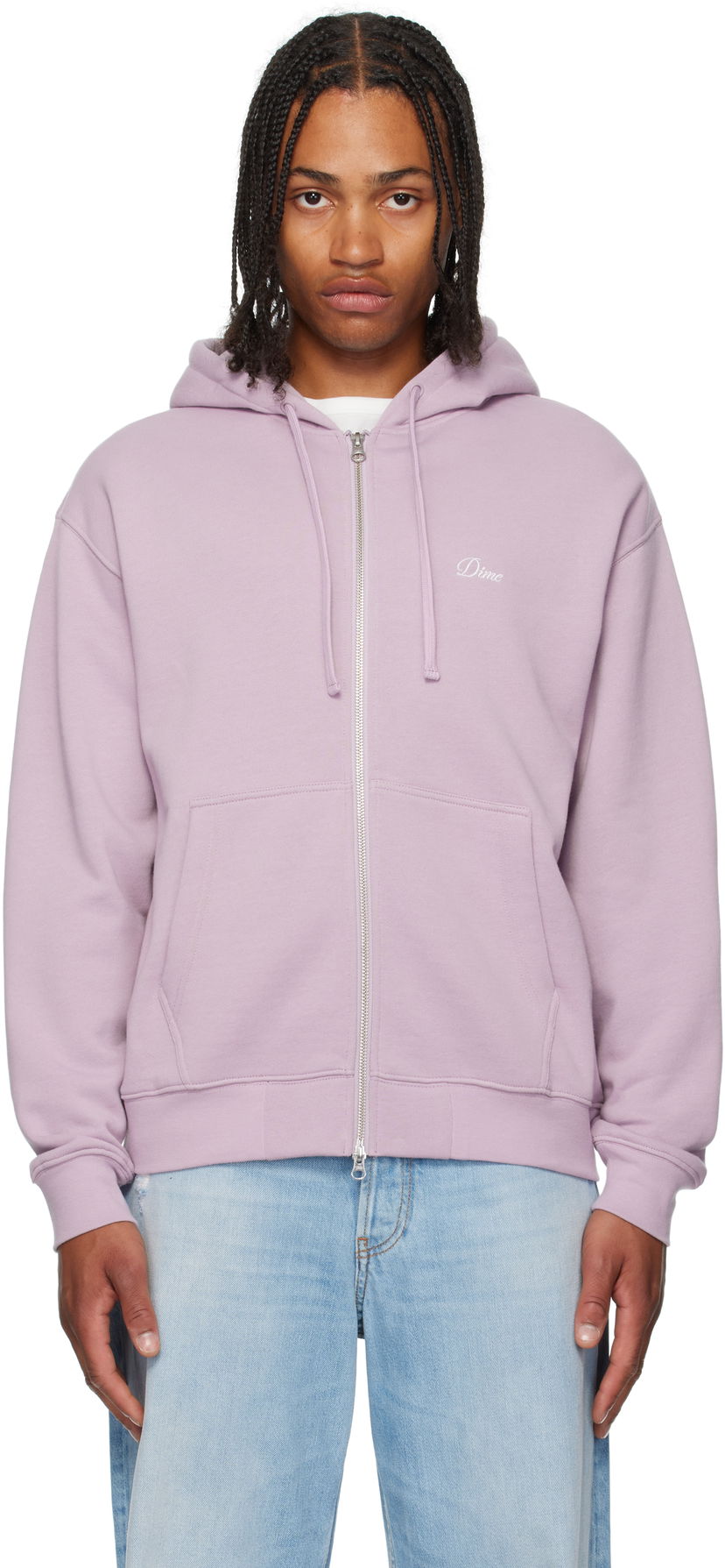 Dukserice Dime Cursive Small Logo Zip Hoodie Ljubičasta | DIMESU2549MAU