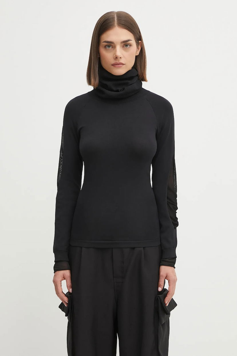 Džemper Y-3 Y-3 Hooded Knit Turtleneck Top Crna | JX2301