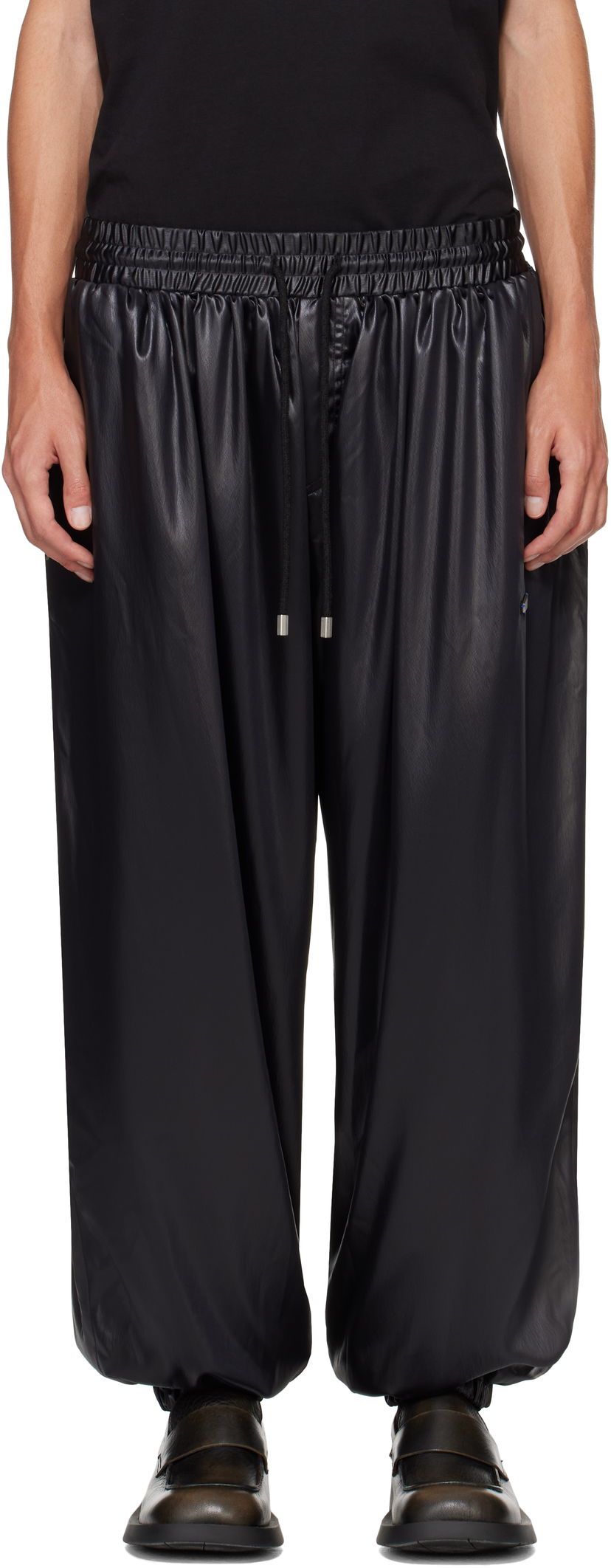 Hlače ADER ERROR Black Elasticated Waistband Trousers Crna | BN01FWBT0103BK
