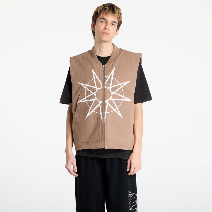 Prsluk Pleasures PLEASURES x Slipknot Padded Vest Smeđa | P25SK003 BEIGE