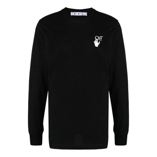 Majica kratkih rukava Off-White Off-White Logo Long Sleeve T-Shirt Crna | OMAB001F21JER0011084