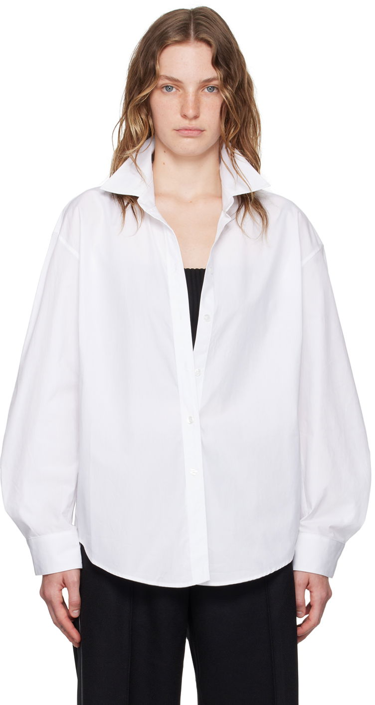 Košulja Alexander Wang White & Black Pre-Styled Cropped Cami Shirt Bijela | 1KC3241064