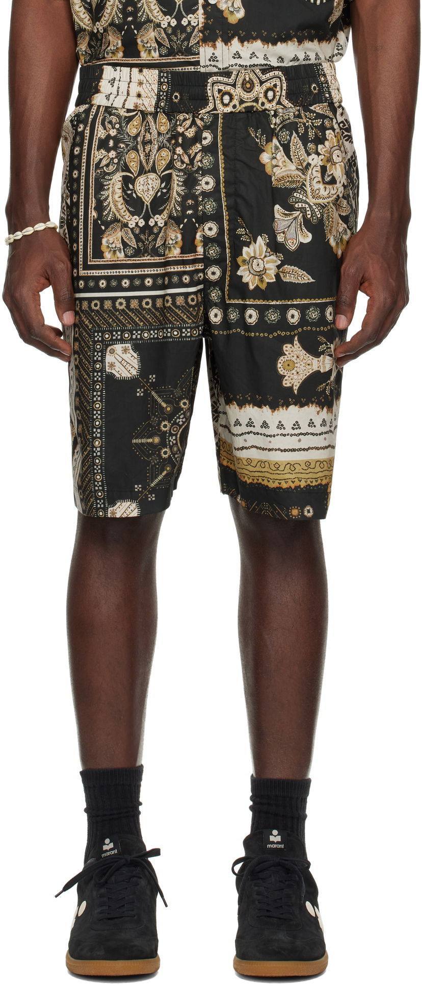 Kratke hlače ISABEL MARANT Isabel Marant Gregorian Paisley Print Shorts Crna | 25PSH0207HA-C1I09H