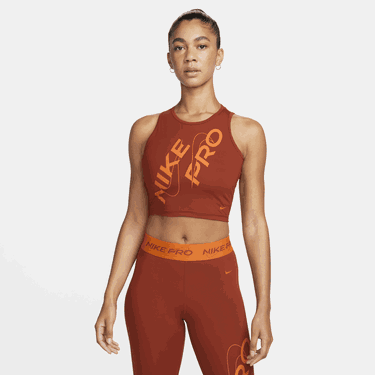 Crop top Nike Pro Dri-FIT Tank Top Narančasta | FB5261-832, 0