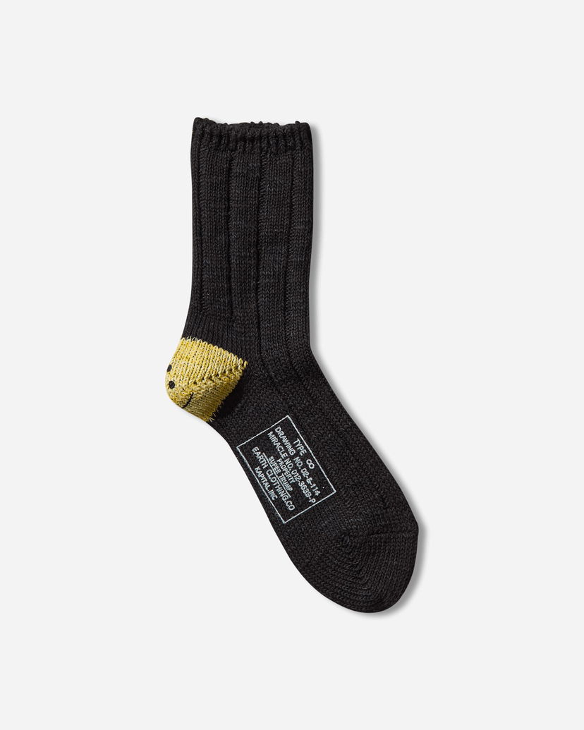 Čarape KAPITAL SUPER TRUMP MA-1 56 Yarns Happy Heel Socks Crna | EK-1582XS BLACK