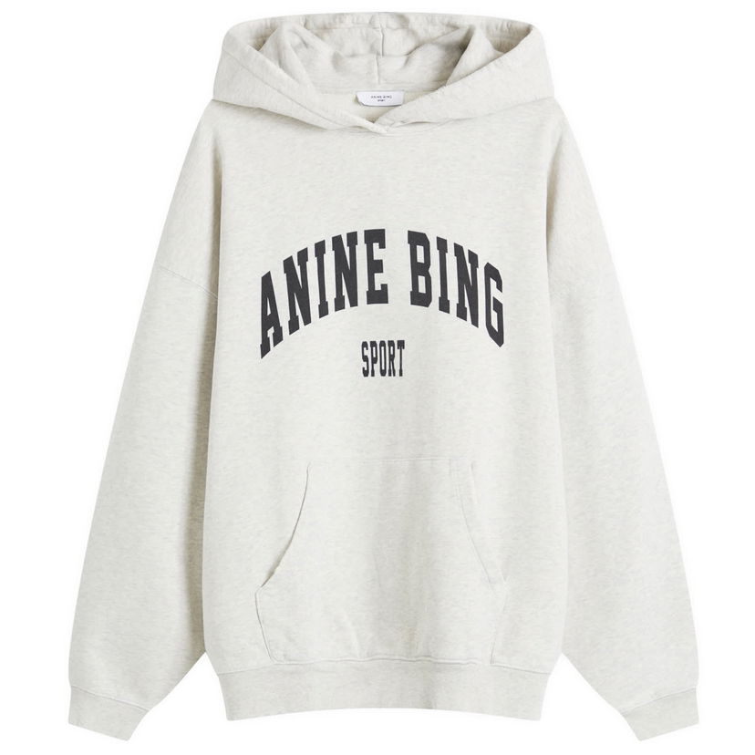 Dukserice Anine Bing Harvey Grey Melange Hooded Sweatshirt Siva | S-08-5185-030