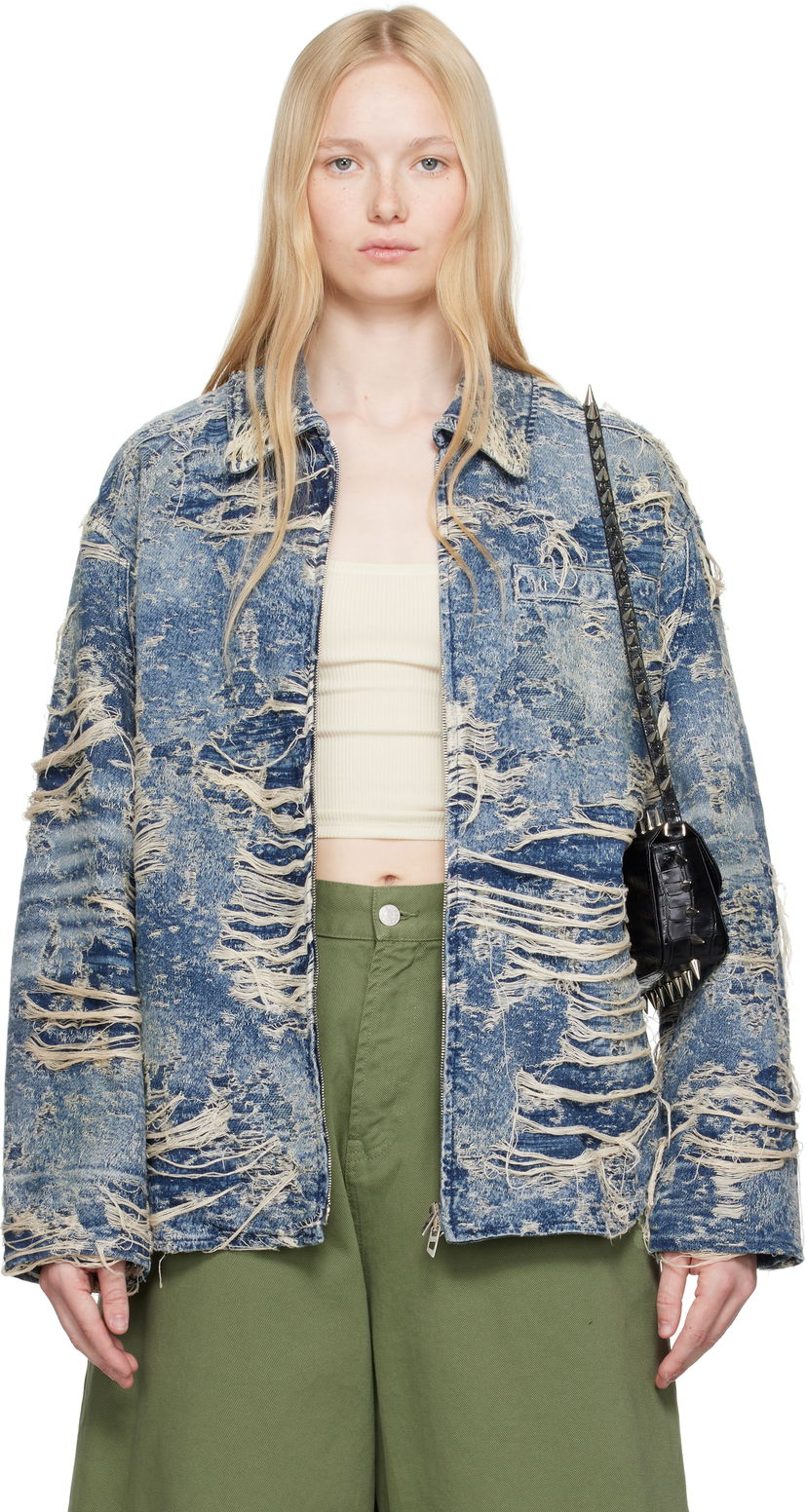 Jakna Diesel Distressed Denim Jacket Plava | A19104 09M04