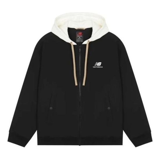 Dukserice New Balance Logo Full-zip Hoodie Crna | AMJ23362-BK