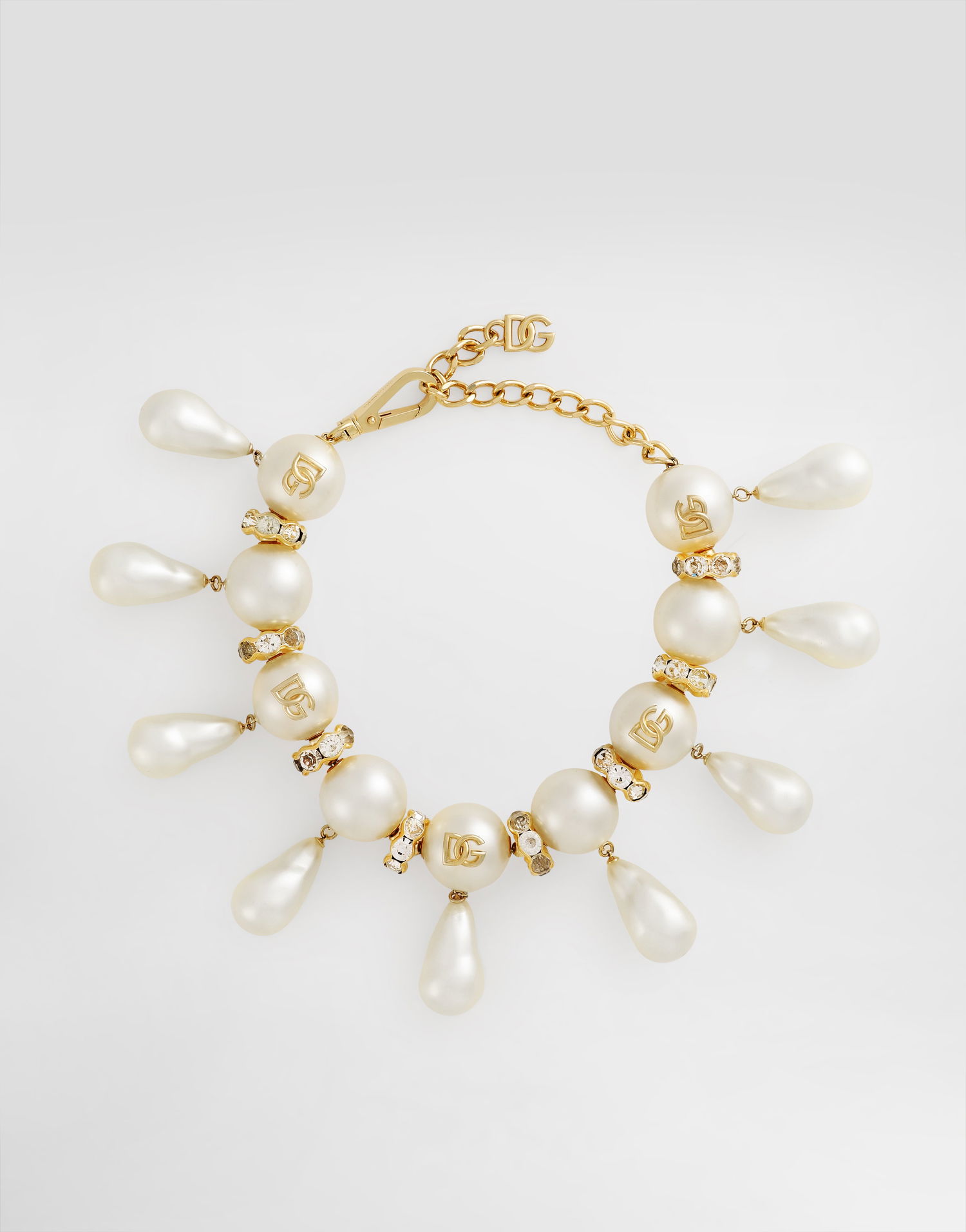 Ogrlica Dolce & Gabbana Maxi-necklace With Spheres, Teardrop Accents And Dg Logo Višebojno | WNR2E3W1111W0111, 0