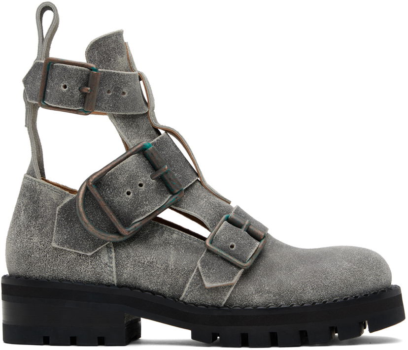 Njega cipela Vivienne Westwood Vivienne Westwood Rome Cutout Buckle Boots Siva | 71010073M-L006F-