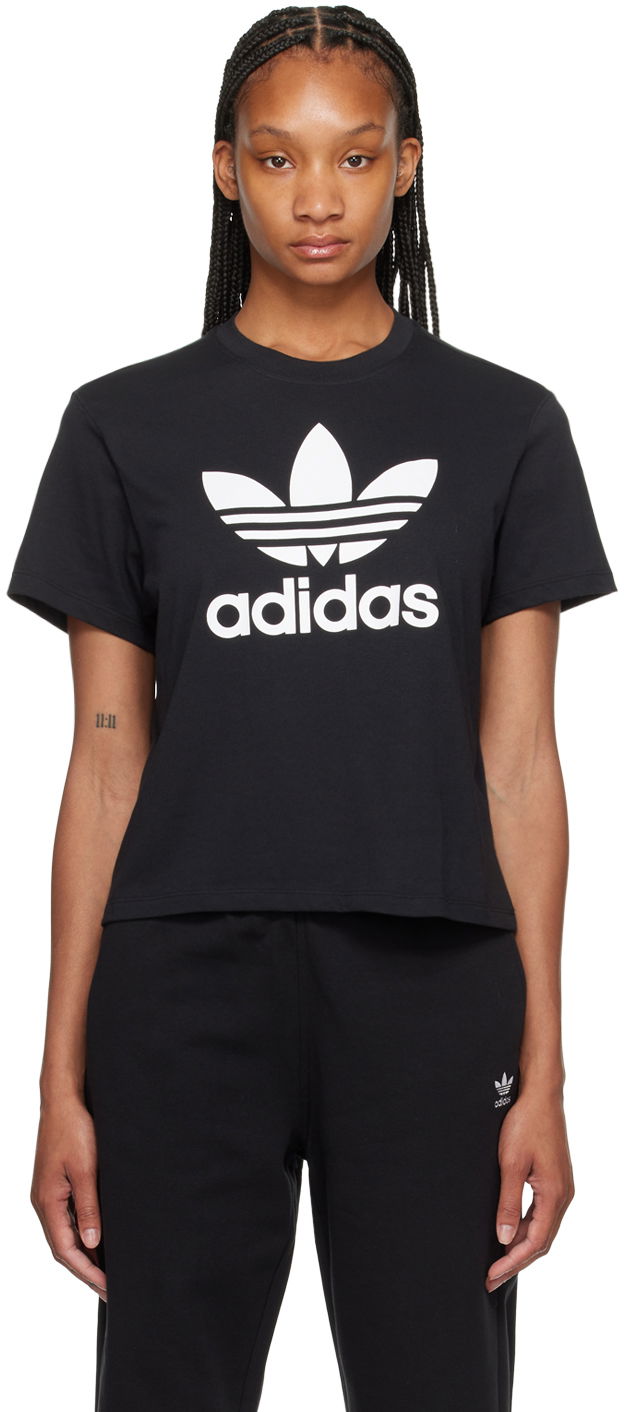 Majica kratkih rukava adidas Originals Black Adicolor Trefoil T-Shirt Crna | IU2422