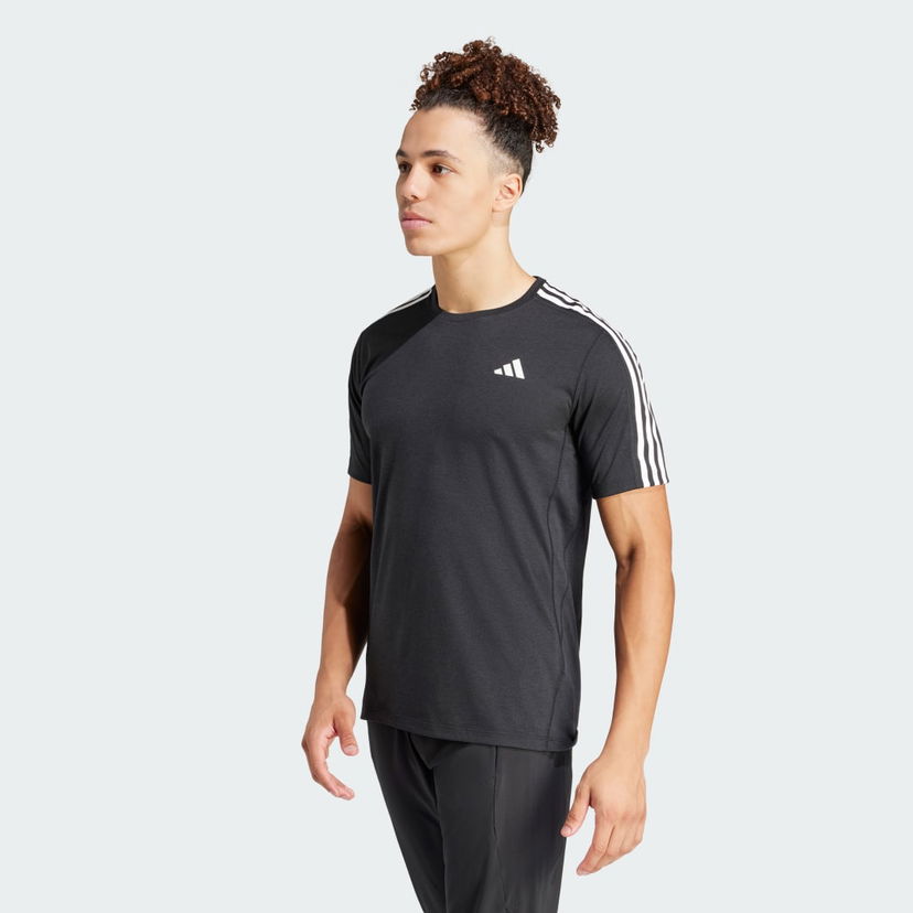 Majica kratkih rukava adidas Performance Own the Run 3-Stripes Tee Crna | IQ3834
