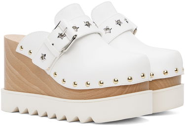Tenisice i cipele Stella McCartney Elyse Star-Studded Slip-On Platform Clogs Bijela | 810426AP00P0, 3