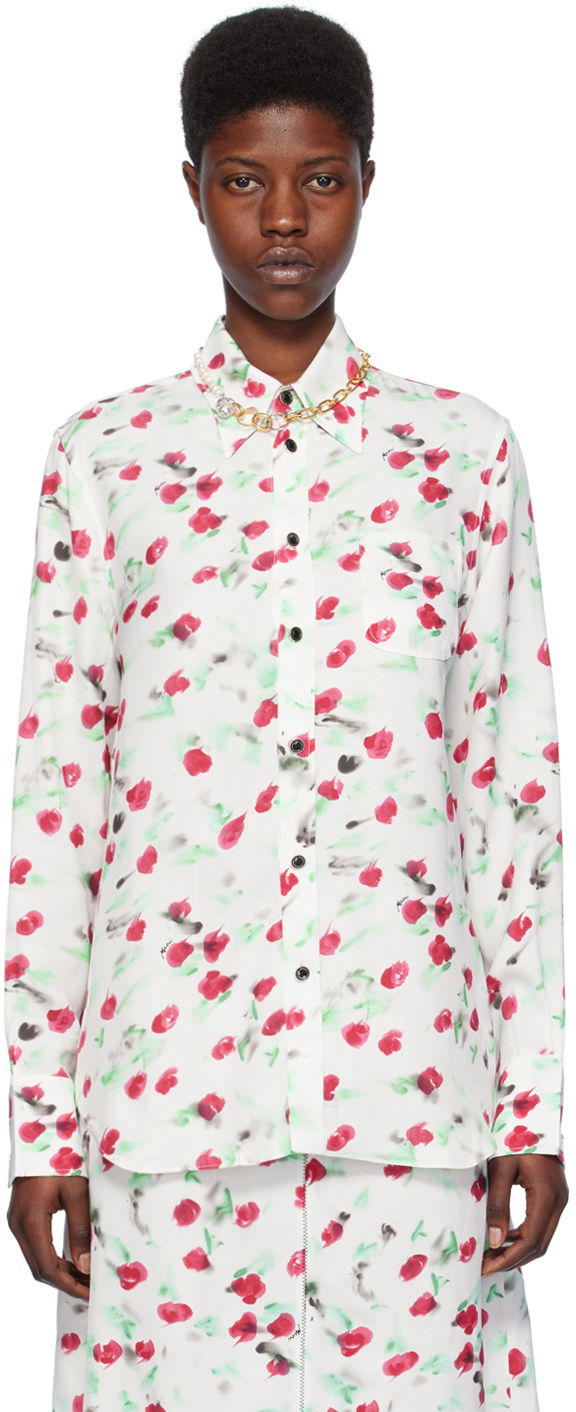 Košulja Marni Printed Shirt Bijela | CAMA0103A0 UTVA12