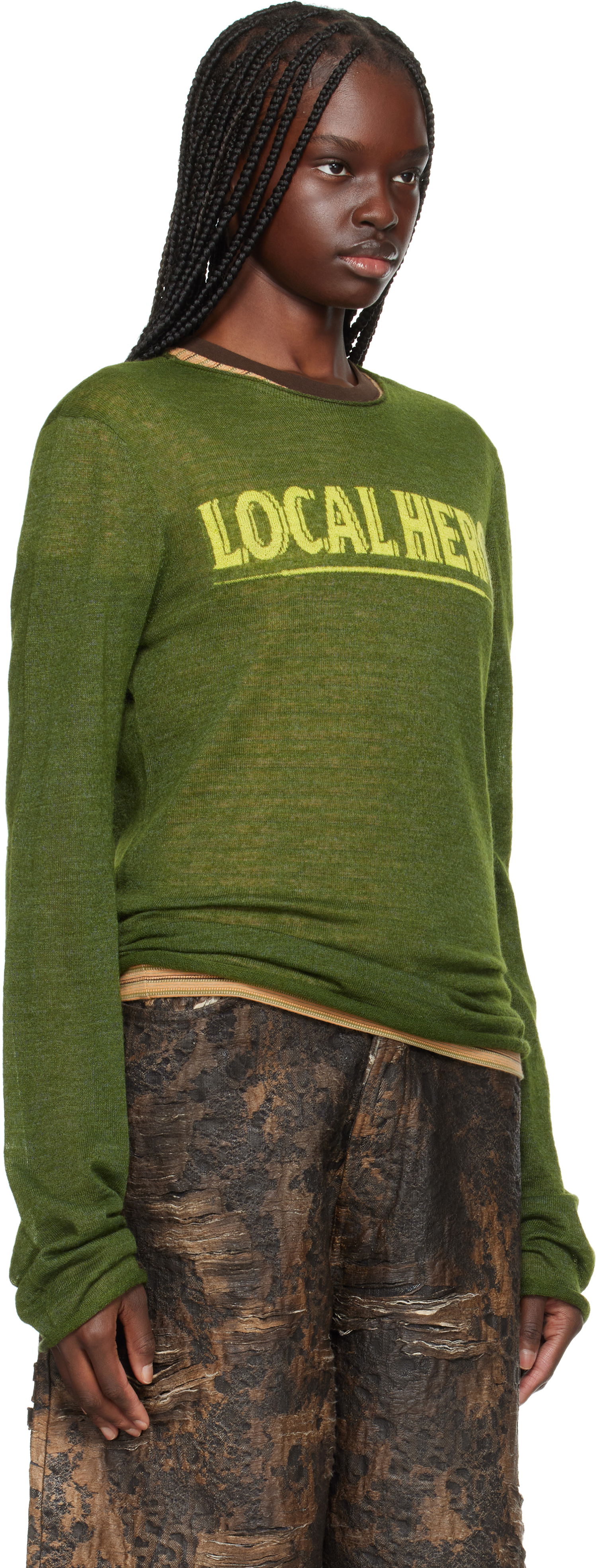 Džemper Martine Rose Martine Rose Fine Intarsia Knit Sweater Zelena | 962YA13411, 1